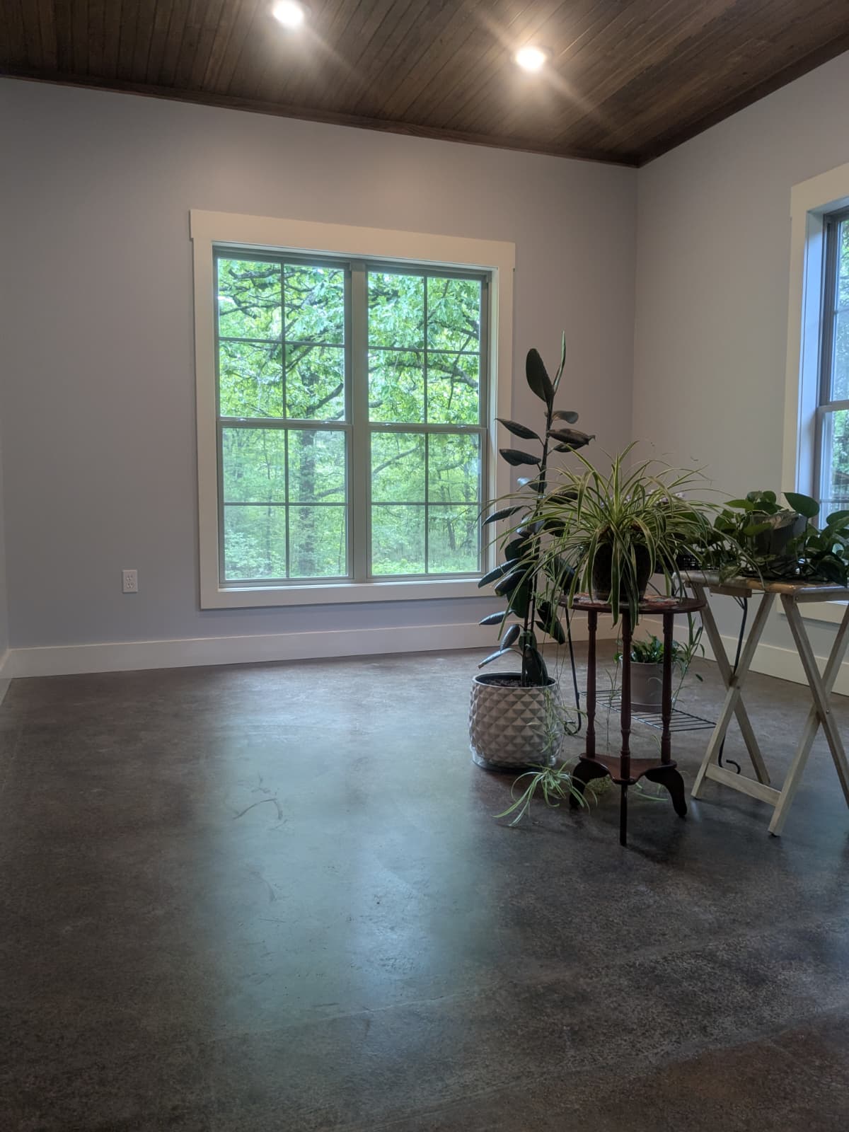 Enclosed patio converted into a dining room addition